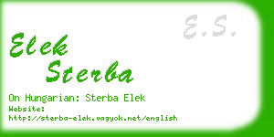 elek sterba business card